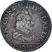Moeda, França, Charles de Gonzague, Liard, 1611, Charleville, VF(30-35), Cobre