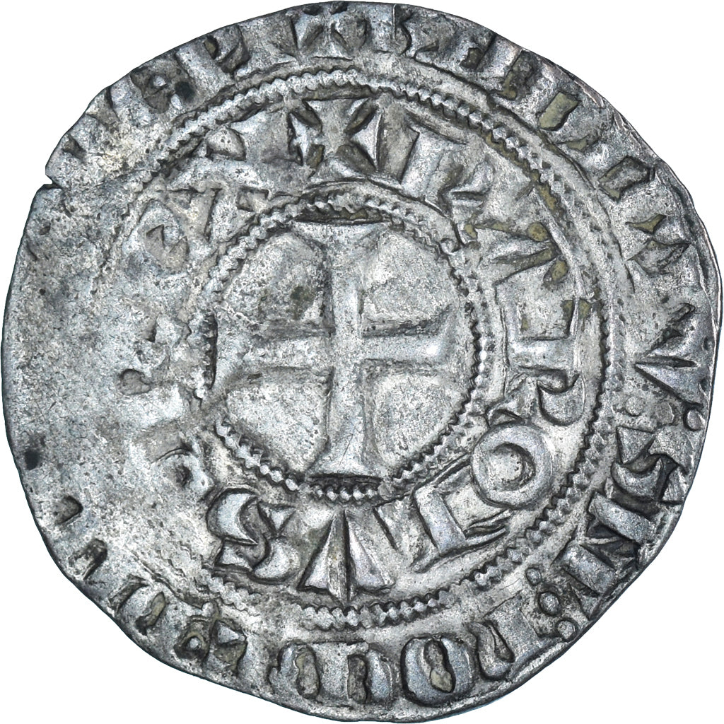 Moneta, Francia, Charles IV, Maille Blanche, BB, Argento, Duplessy:243A