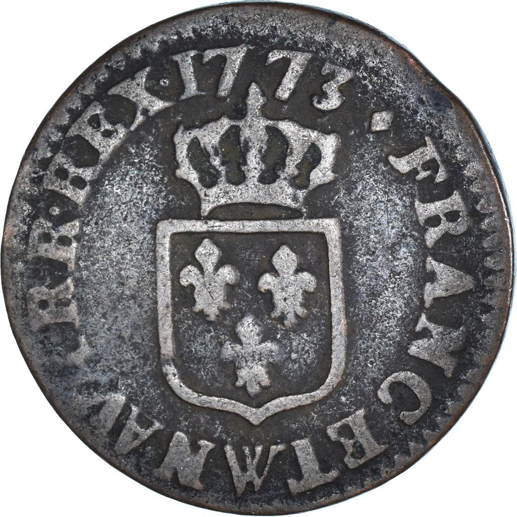 Munten, Frankrijk, Louis XV, Liard, 1773, Lille, FR+, Koper, KM:543.11