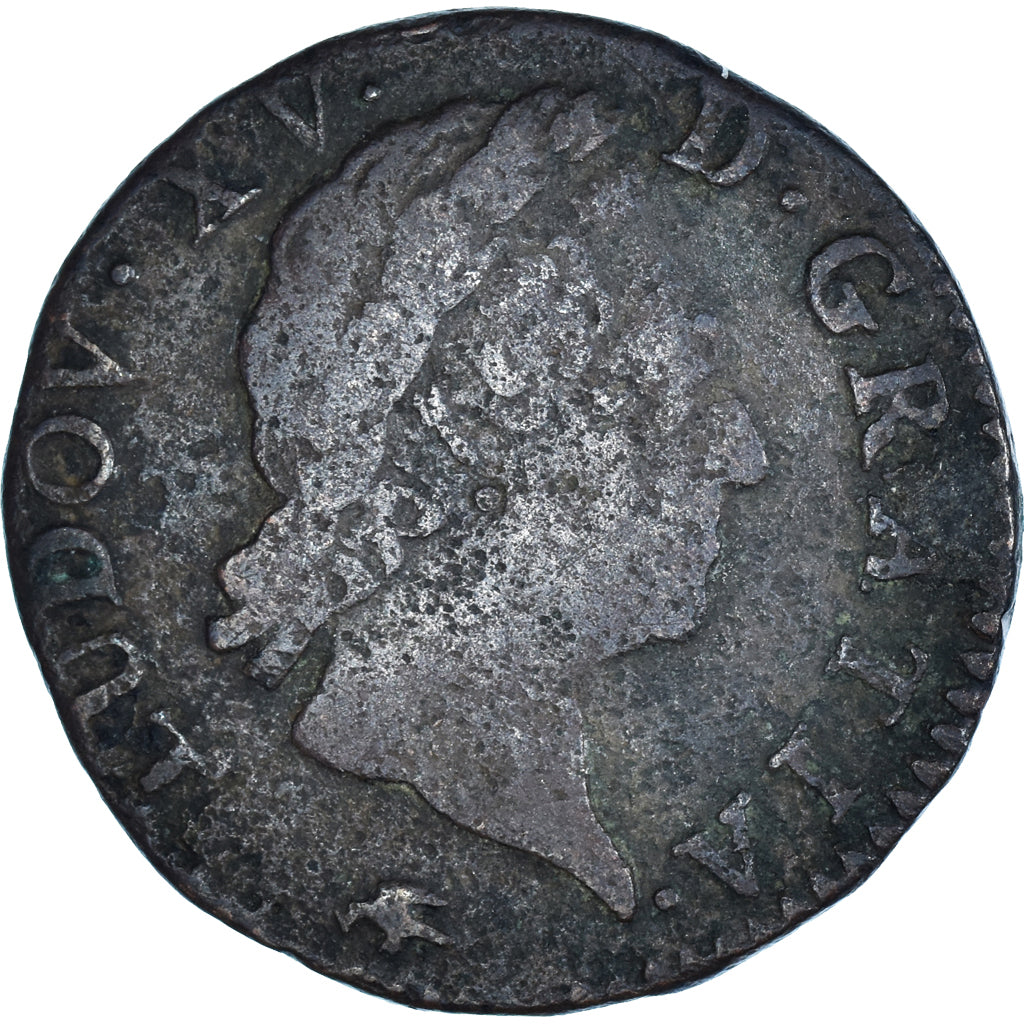 Munten, Frankrijk, Louis XV, Demi sol à la vieille tête, 1/2 Sol, 1770, Lyon