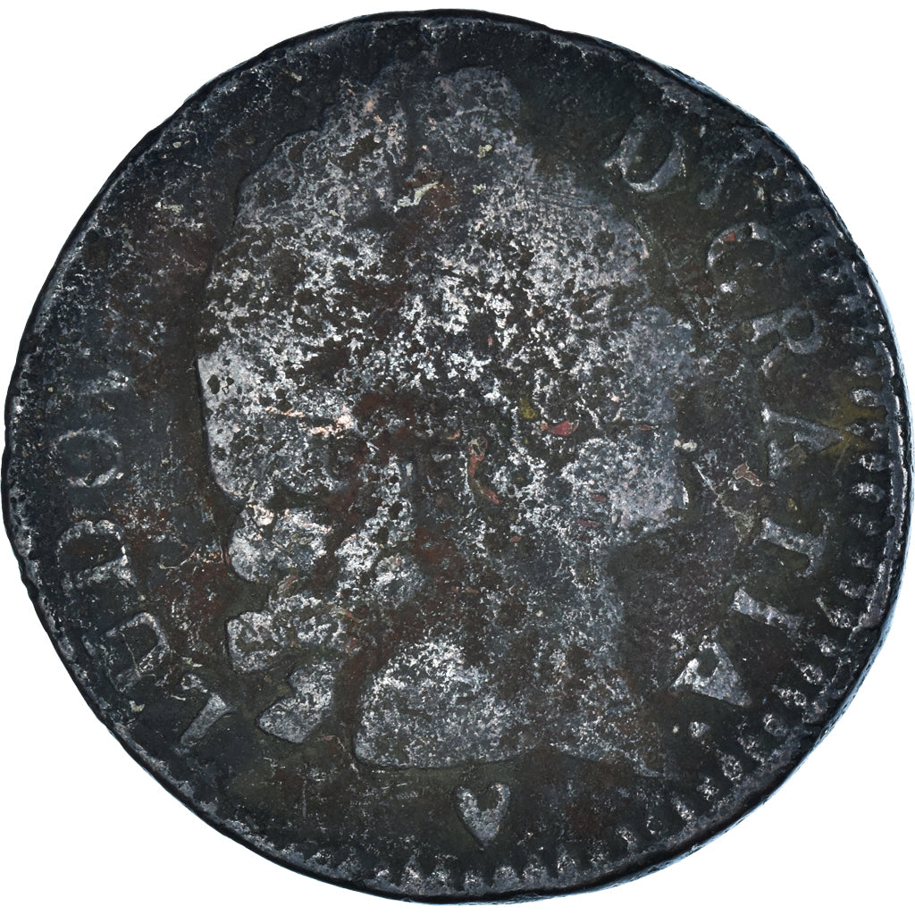 Moeda, França, Louis XV, Sol d'Aix, Sol, 1771, Aix, F(12-15), Cobre, KM:542