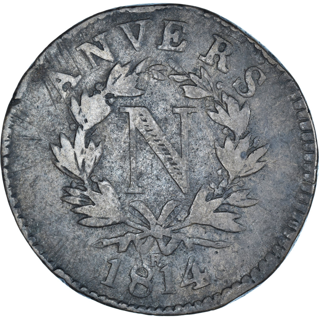 Moneta, Francia, 10 Centimes, 1814, Anvers, Siège d'Anvers, MB, Bronzo