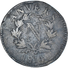 Moneta, Francia, 10 Centimes, 1814, Anvers, Siège d'Anvers, MB, Bronzo