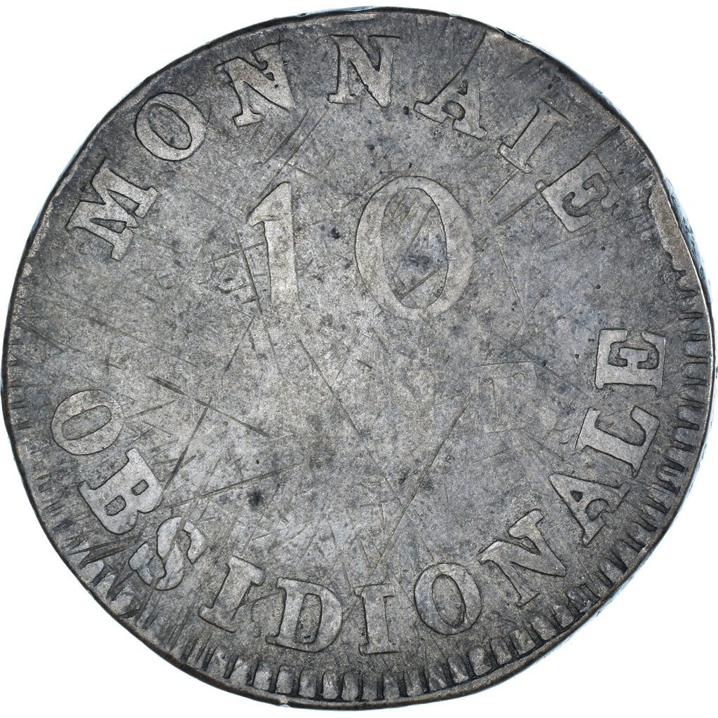 Moneta, Francia, 10 Centimes, 1814, Anvers, Siège d'Anvers, MB, Bronzo