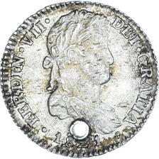 Moneda, España, Ferdinand VII, Real, 1821, Mexico City, Holed, BC+, Plata