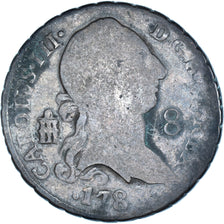 Moneta, Spagna, Charles III, 8 Maravedis, 1788, Segovia, BB, Rame, KM:408.2