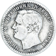 Münze, Serbien, Milan I, 50 Para, 1875, S+, Silber, KM:4