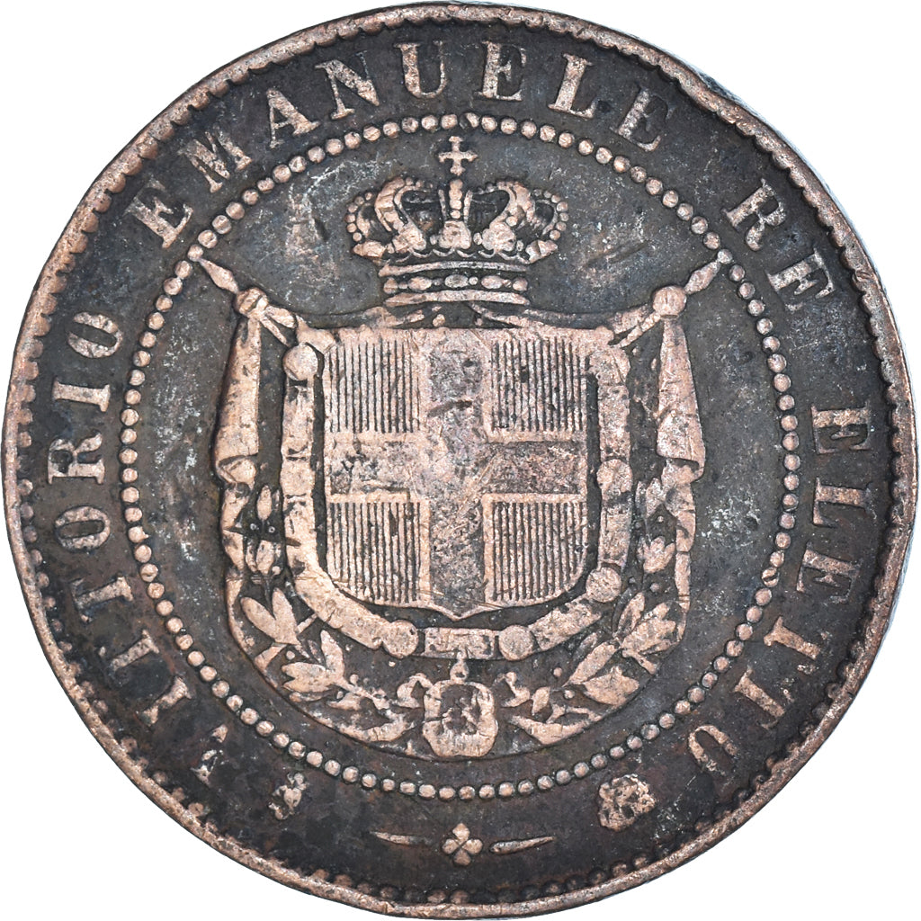 Moeda, ESTADOS ITALIANOS, EMILIA, Vittorio Emanuele II, 5 Centesimi, 1859