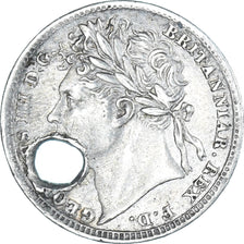 Münze, Großbritannien, George IV, Penny, 1825, Holed, SS+, Silber, KM:683