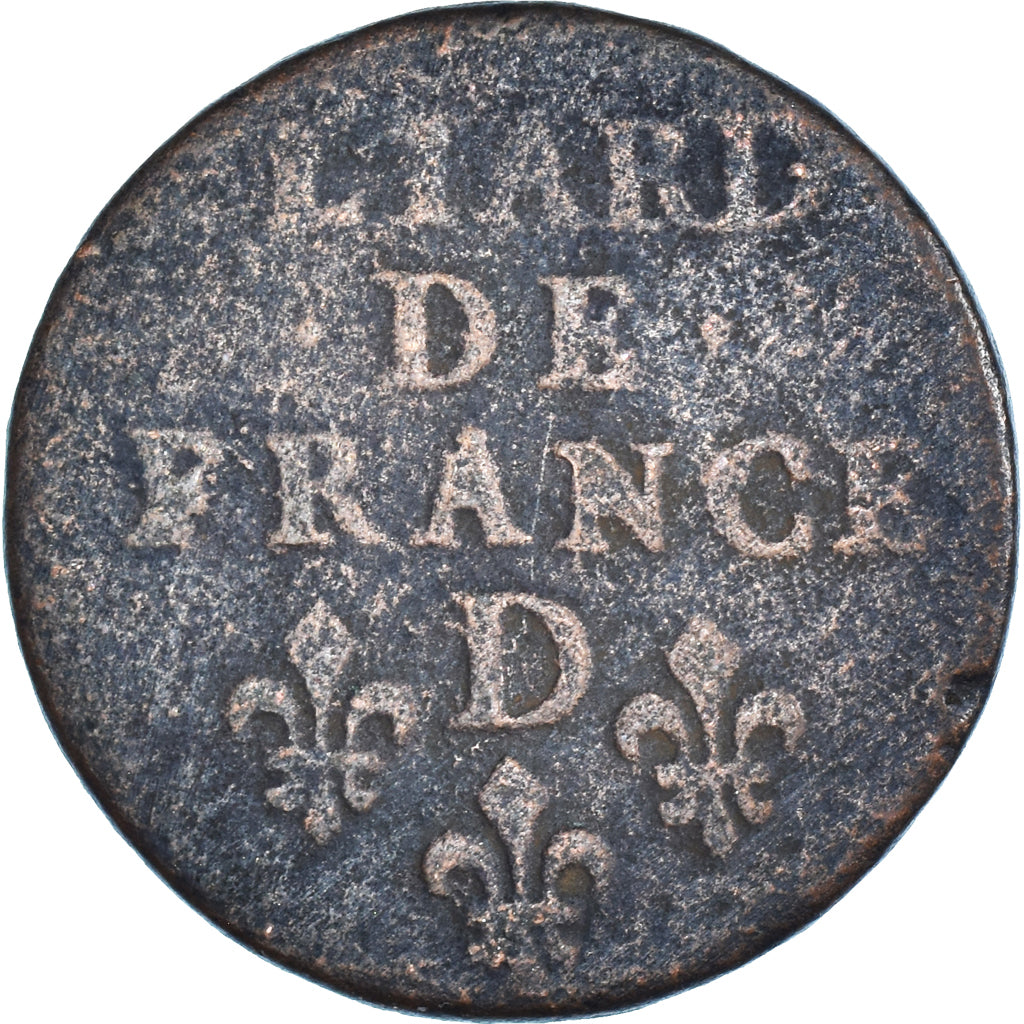 Moneta, Francia, Louis XIV, Liard, 1655, Vimy, MB, Rame, KM:192.5, Gadoury:80
