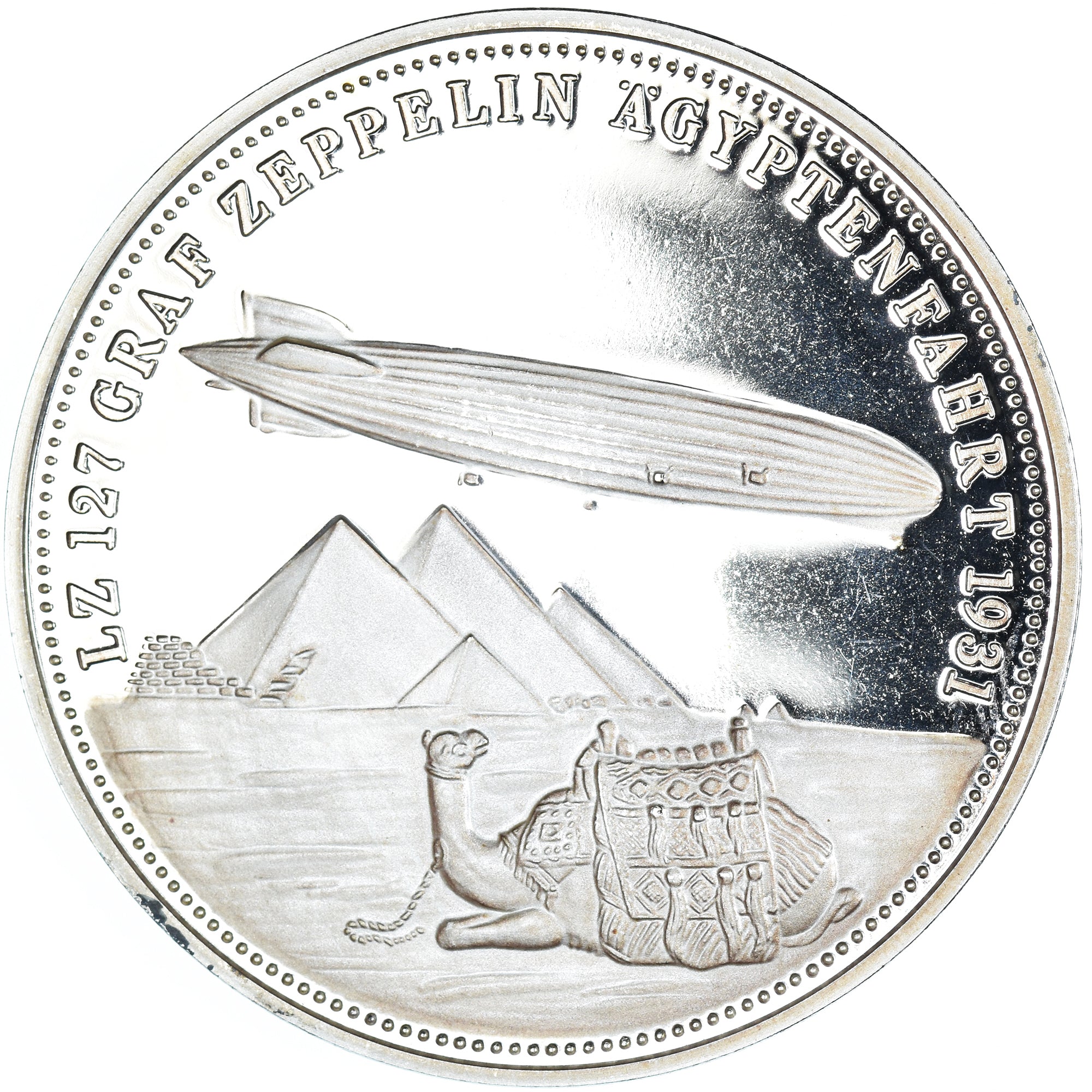 Germania, medaglia, Graf Zeppelin - ägyptenfahrt 1931, SPL+, Rame-nichel