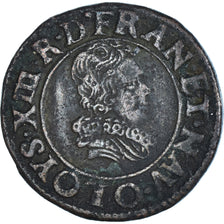 Münze, Frankreich, Louis XIII, Double Tournois, 1625, Riom, SS, Kupfer