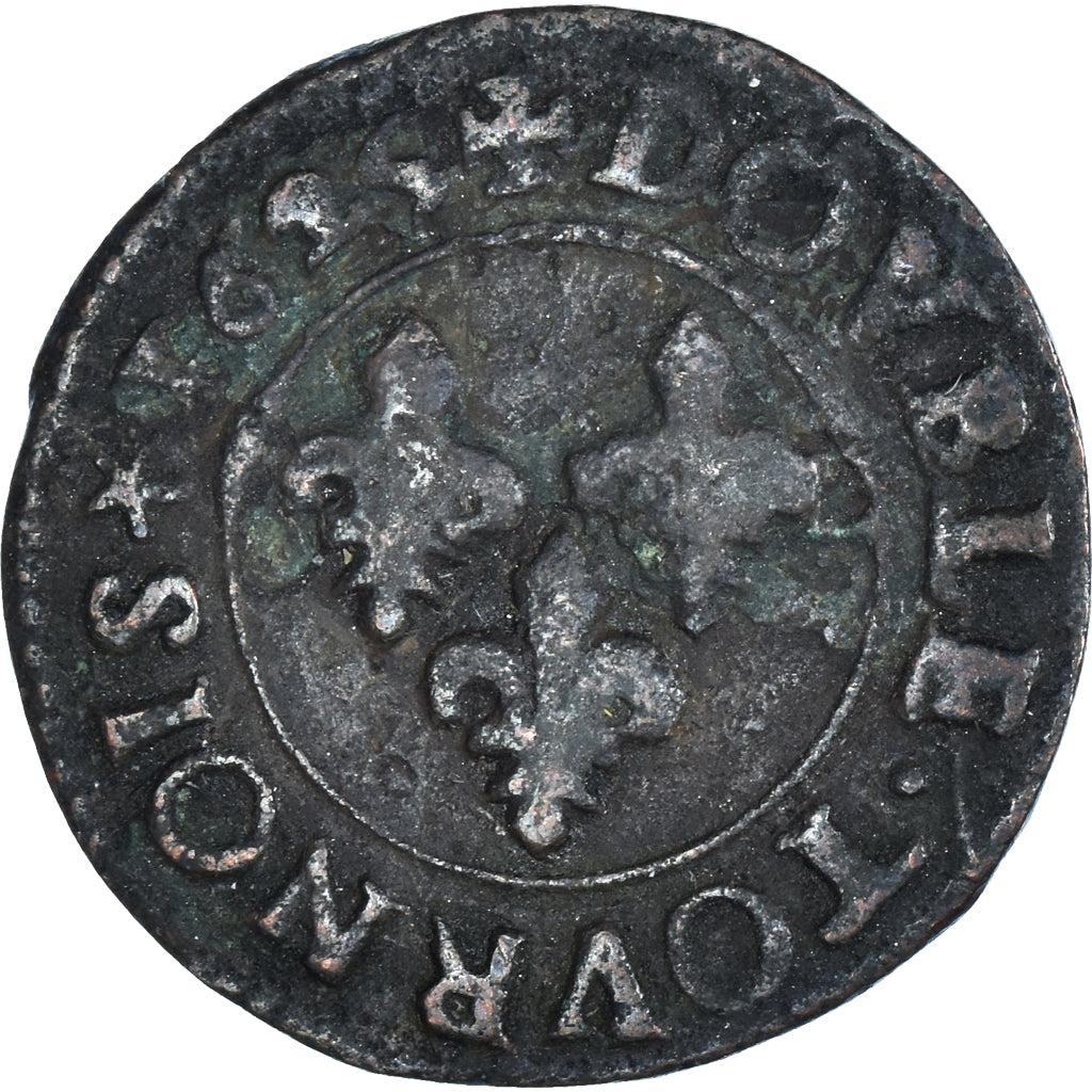 Münze, Frankreich, Louis XIII, Double Tournois, 1625, Riom, SS, Kupfer