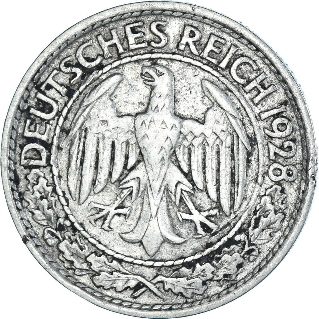 Münze, Deutschland, Weimarer Republik, 50 Reichspfennig, 1928, Berlin, SS