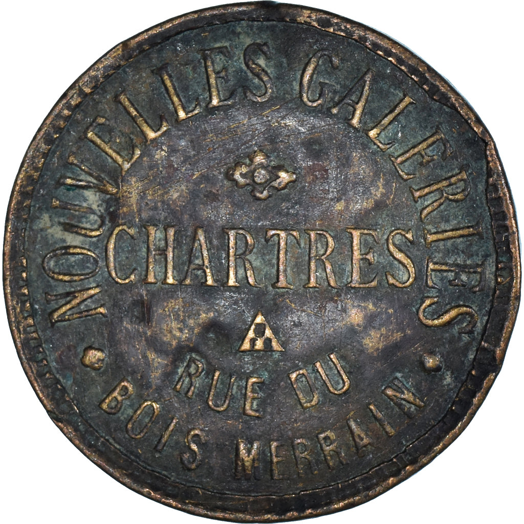 France, Token, Nouvelles Galeries Chartres, EF(40-45), paper-brass