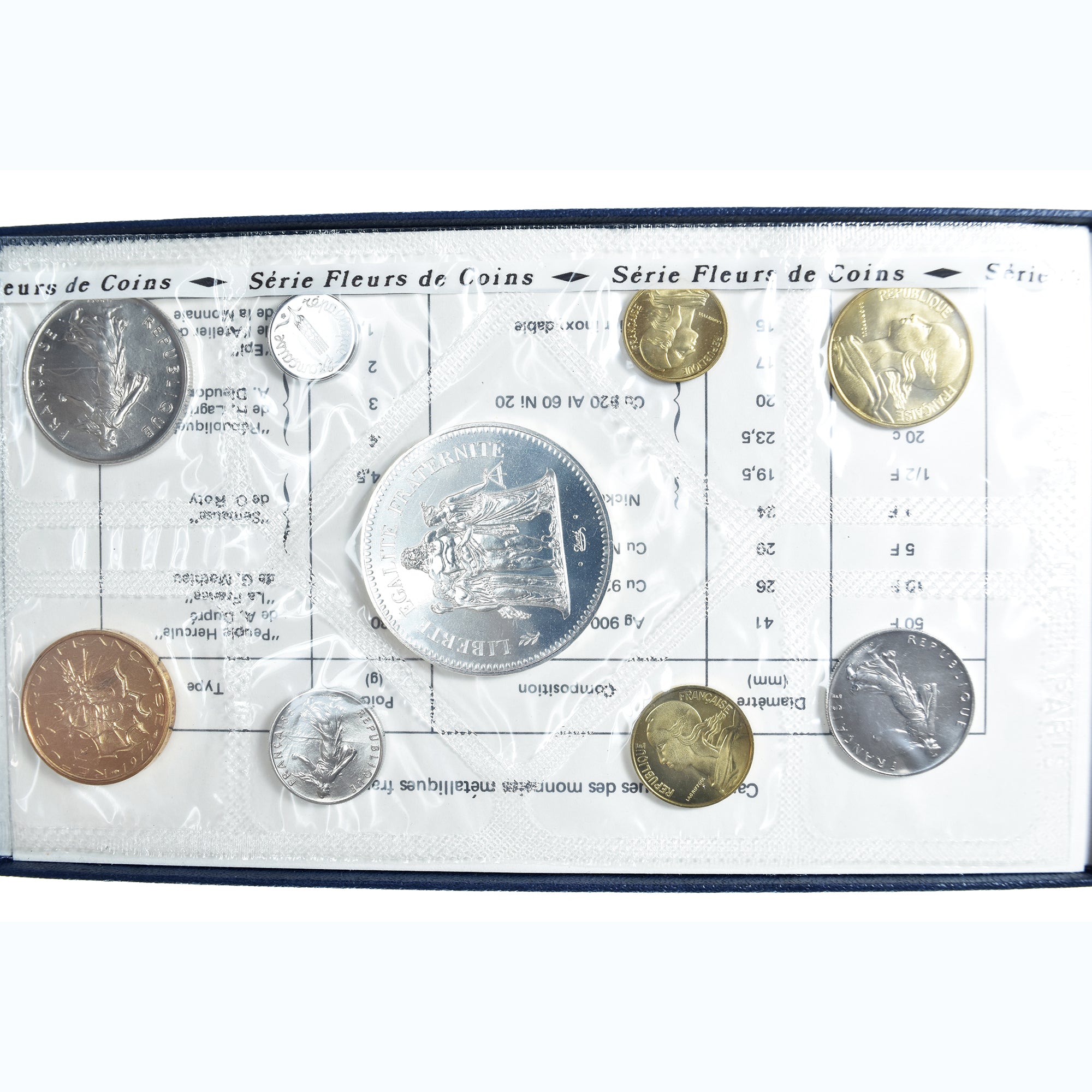 Monnaie, France, Coffret 1 c. à 50 frs., 1974, Monnaie de Paris, FDC
