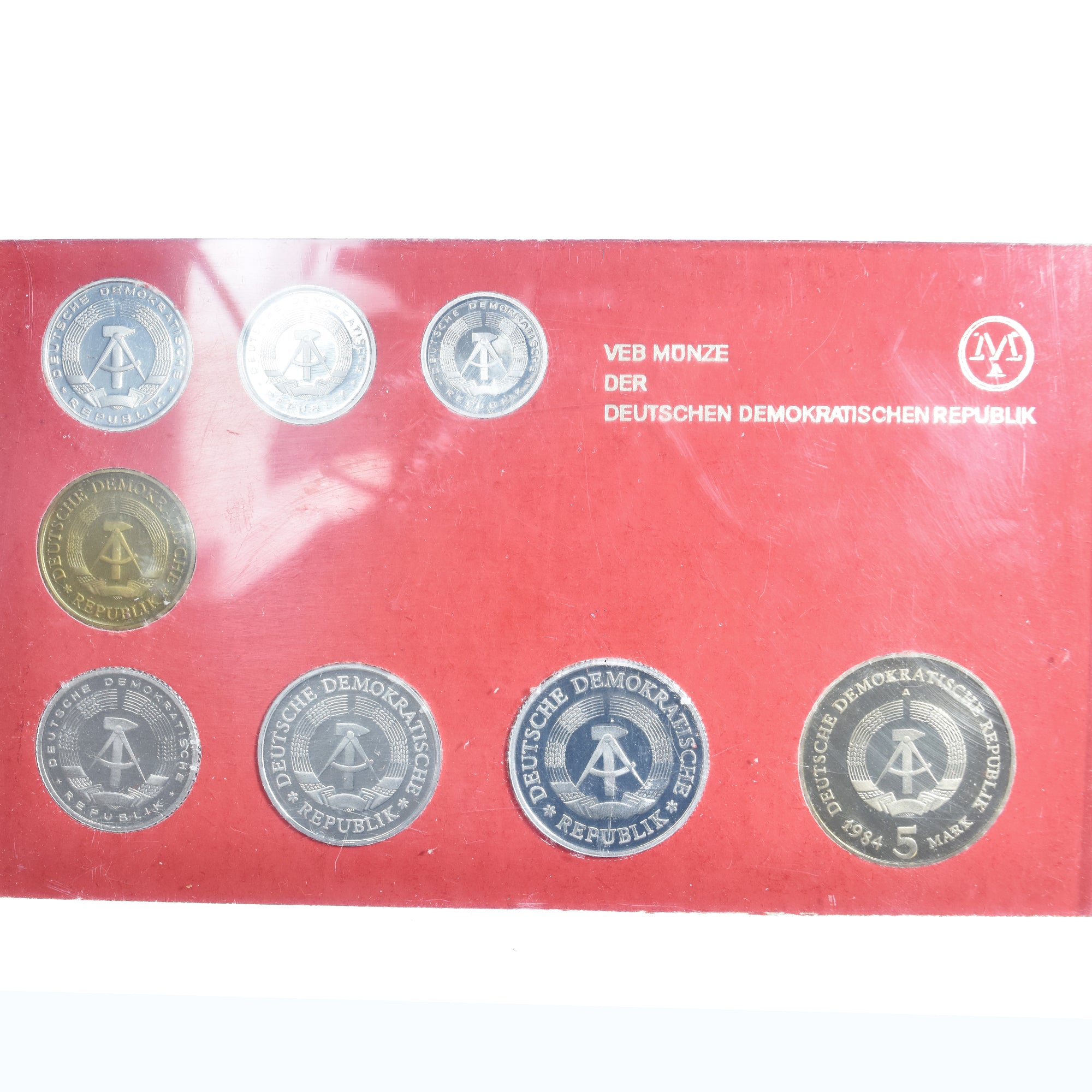 Moneta, REPUBBLICA DEMOCRATICA TEDESCA, 1 pfennig to 5 mark, 1984, Berlin, FDC