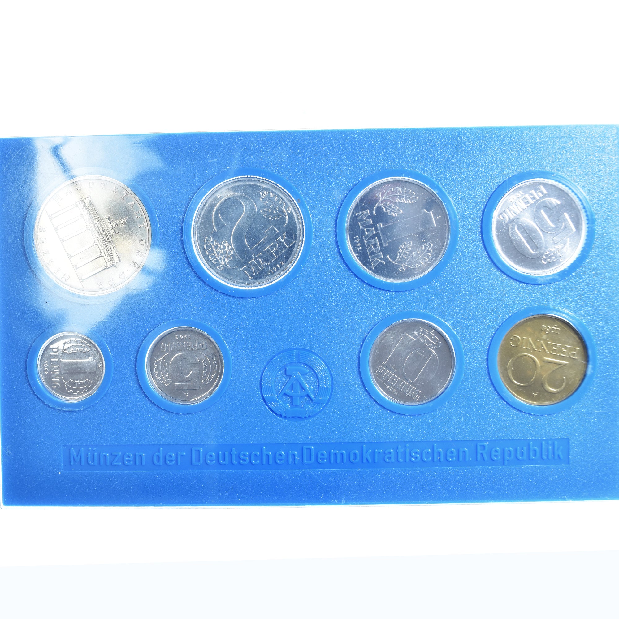 Moneta, REPUBBLICA DEMOCRATICA TEDESCA, 1 pfennig to 5 mark, 1982, Berlin, FDC