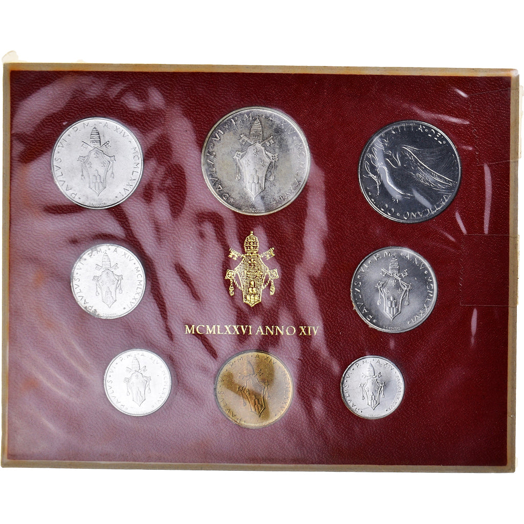 Münze, Vatikan, Paul VI, 1 lira to 500 lire, 1976 (MCMLXXVI) Anno XIV, Roma