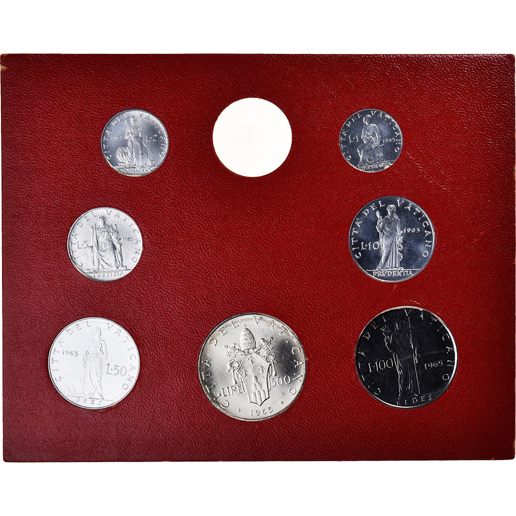 Munten, Vaticaan, Paul VI, 1 lira to 500 lire, 1965 (MCMLXV) Anno III, Roma