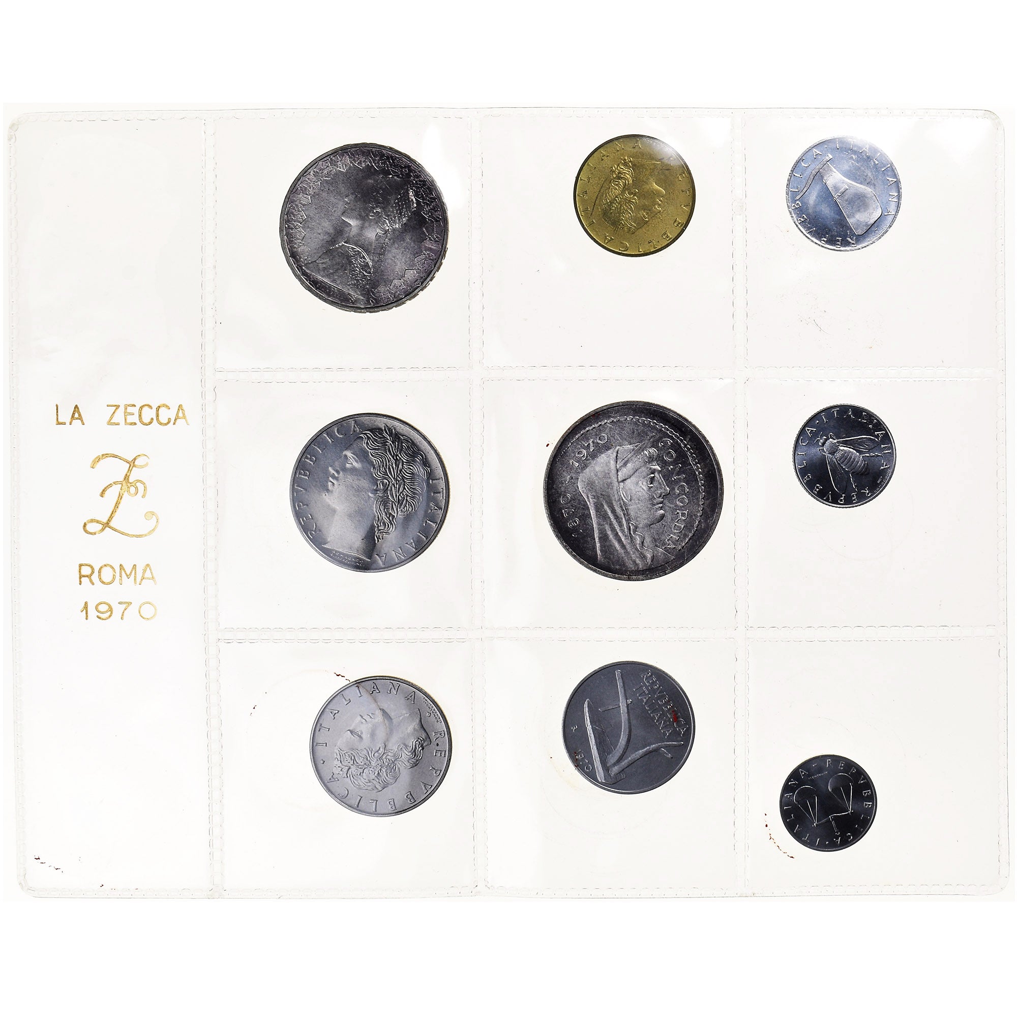 Moneta, Italia, 1 lira to 500 lire, 1970, Rome, FDC, N.C.