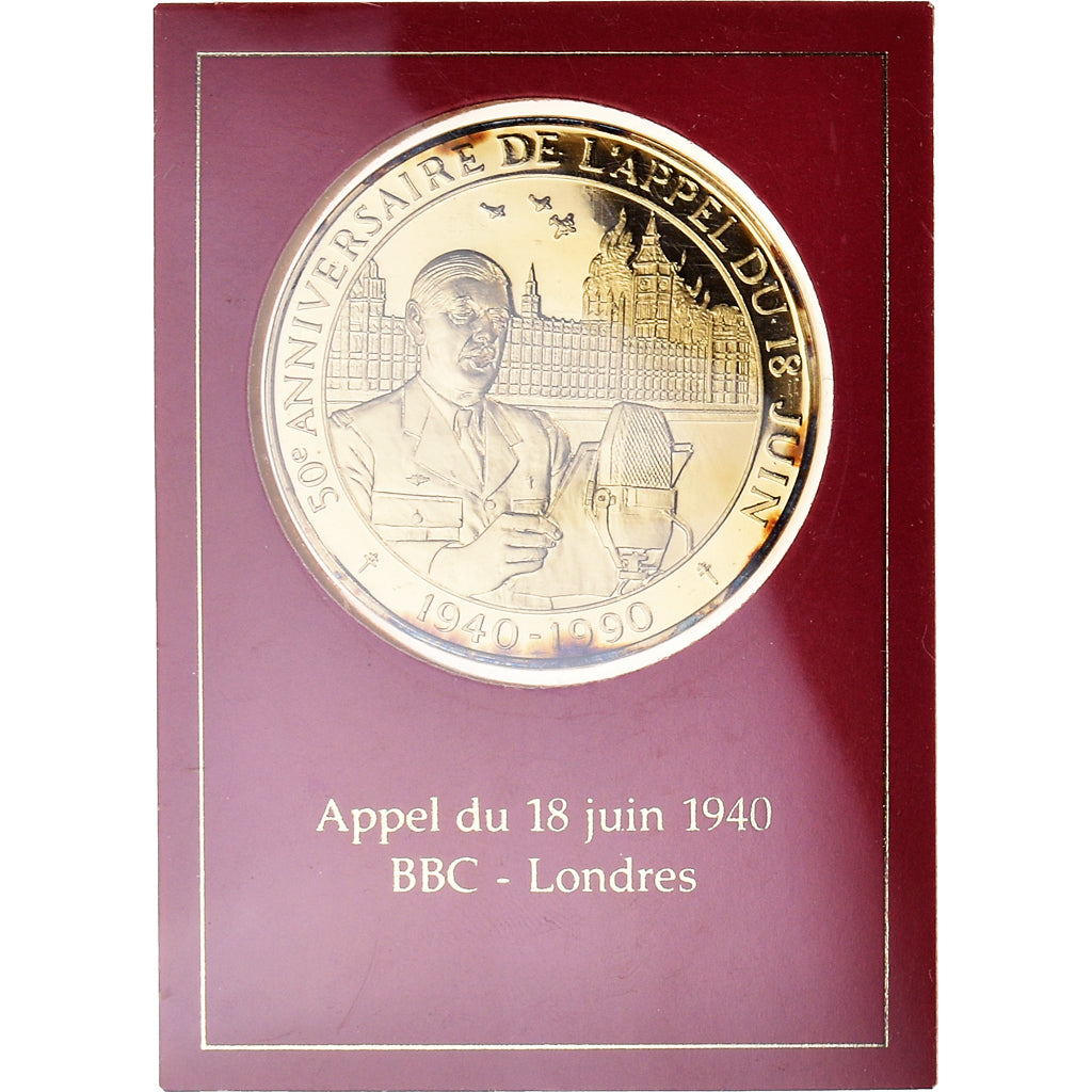 France, Médaille, Charles de Gaulle, centenaire de sa naissance, 1990, FDC