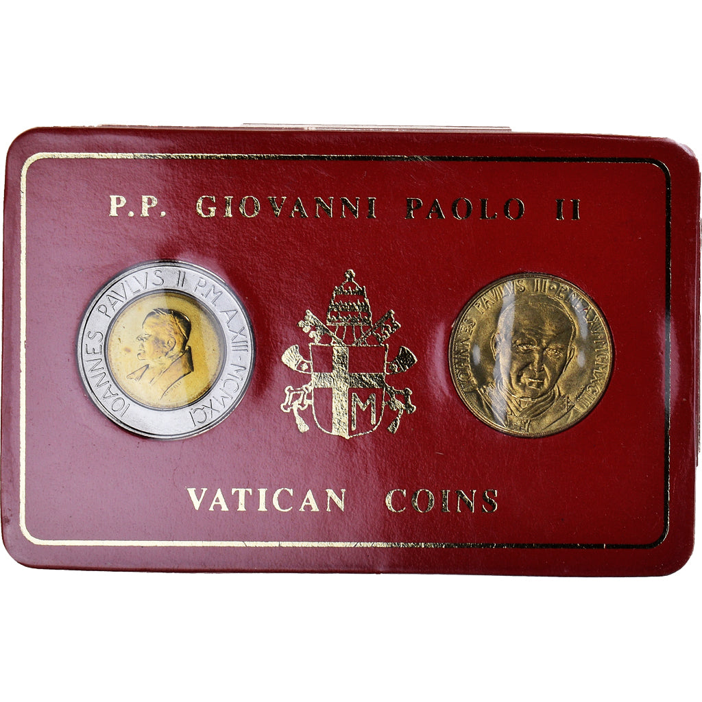 Münze, Vatikan, John Paul II, 200 and 500 lire, Roma, Set, UNZ