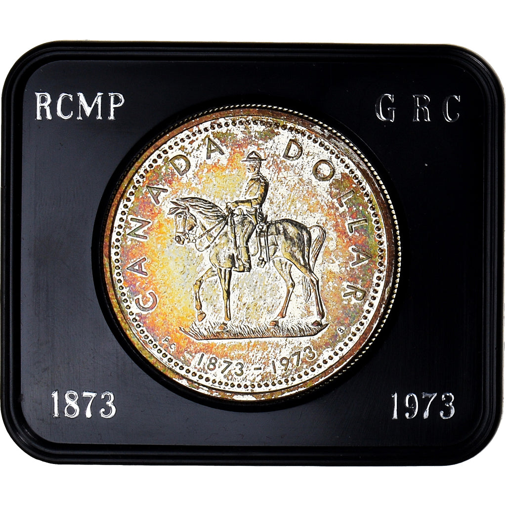 Münze, Kanada, Elizabeth II, Mounted Police Centennial, Dollar, 1973, Royal