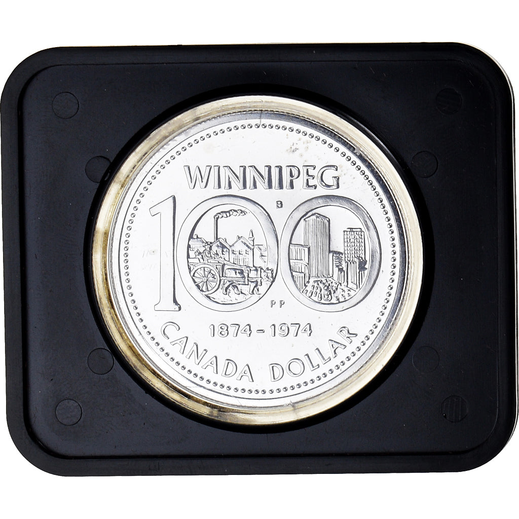 Moneta, Canada, Elizabeth II, Winnipeg Centennial, Dollar, 1974, Royal Canadian