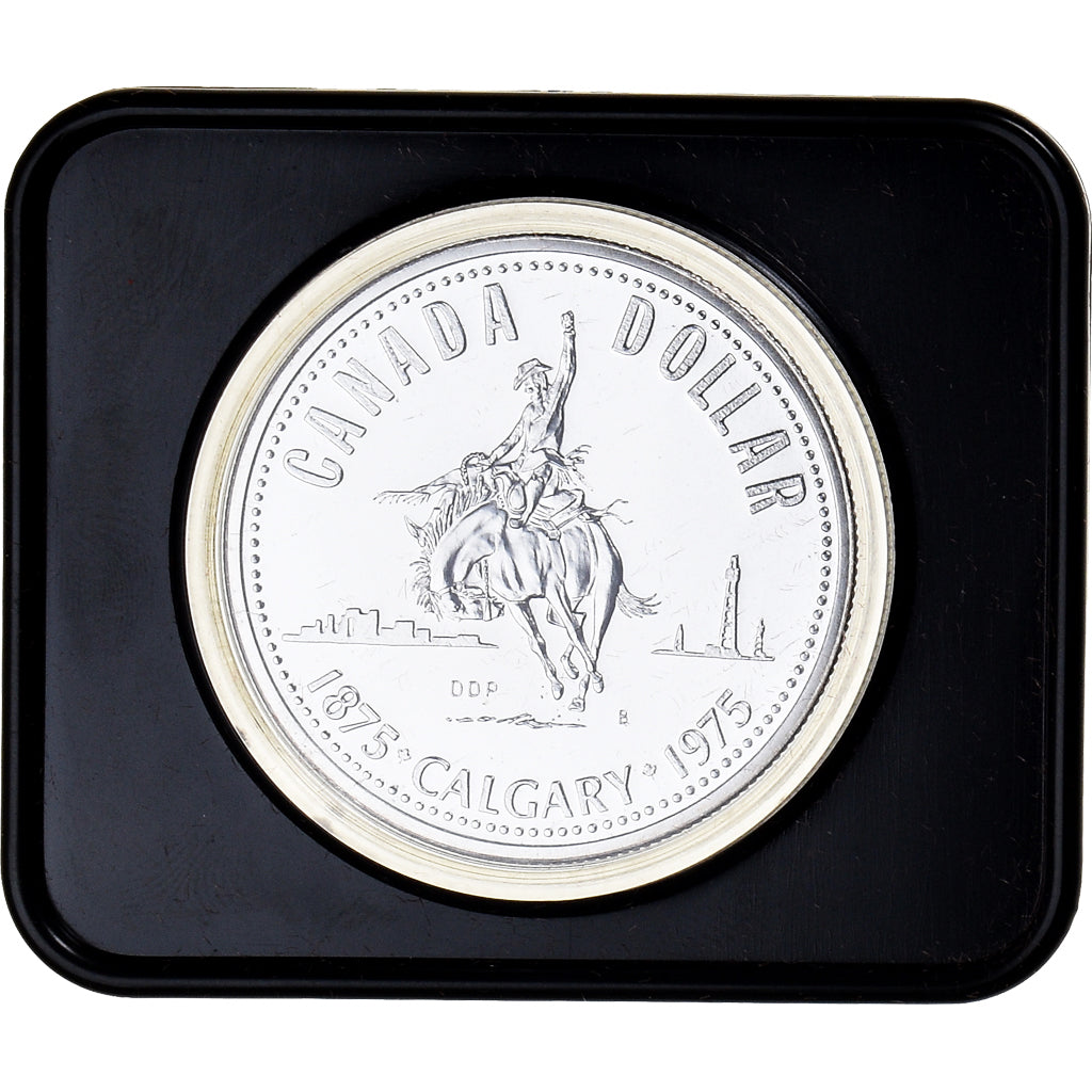 Coin, Canada, Elizabeth II, Calgary Centennial, Dollar, 1975, Royal Canadian