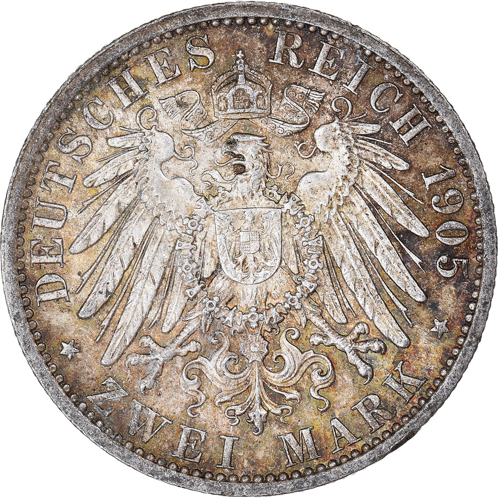 Moneda, Estados alemanes, PRUSSIA, Wilhelm II, 2 Mark, 1905, Berlin, MBC+