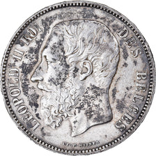 Moeda, Bélgica, Leopold II, 5 Francs, 5 Frank, 1875, Brussels, AU(50-53)