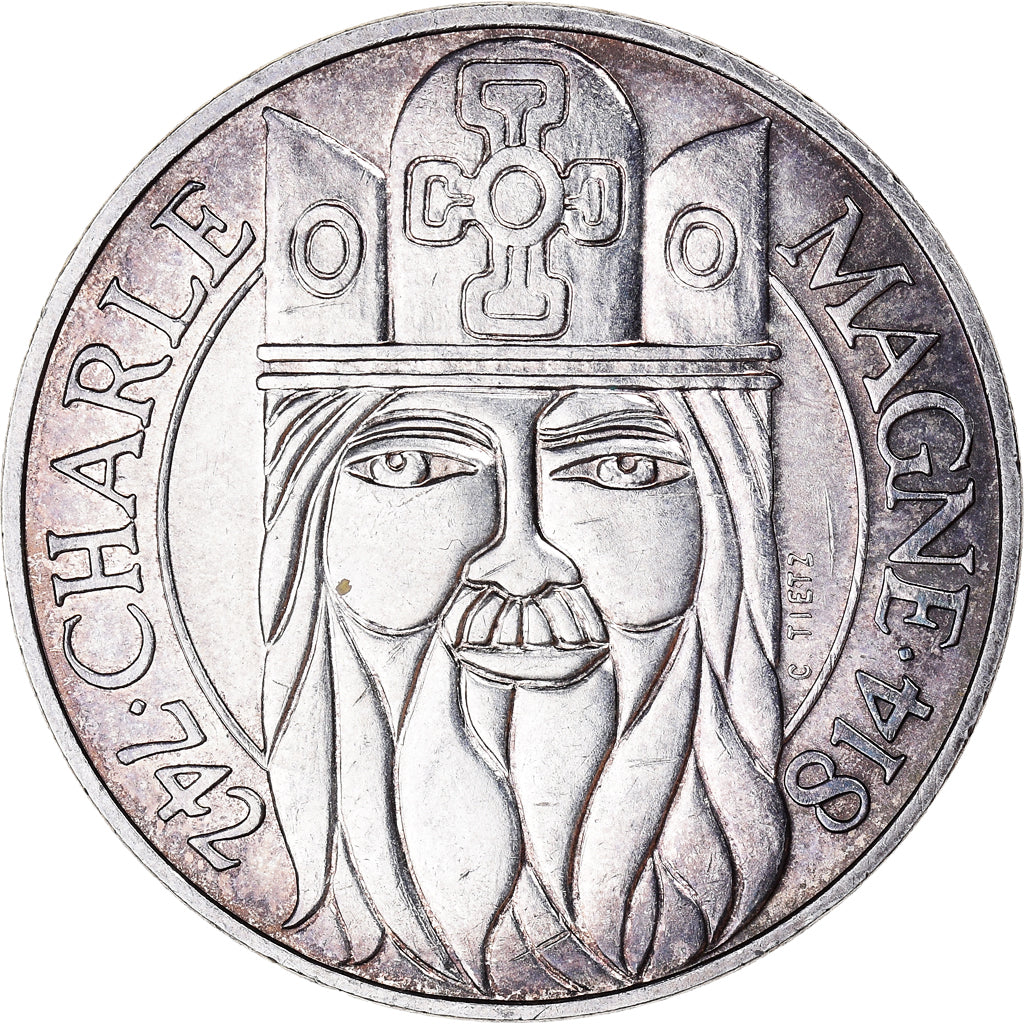 Moneda, Francia, Charlemagne, 100 Francs, 1990, Paris, EBC, Plata, KM:982