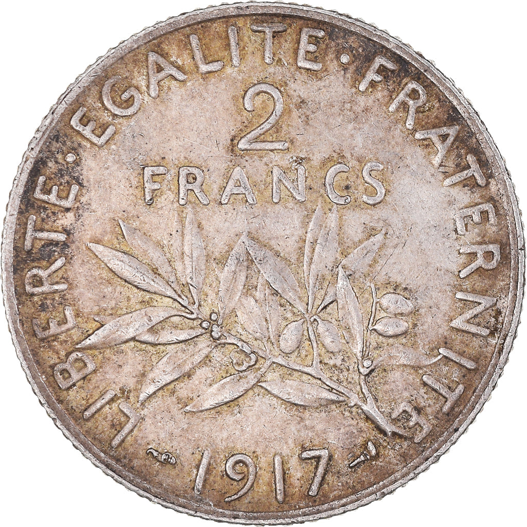 Münze, Frankreich, Semeuse, 2 Francs, 1917, Paris, SS, Silber, KM:845.1