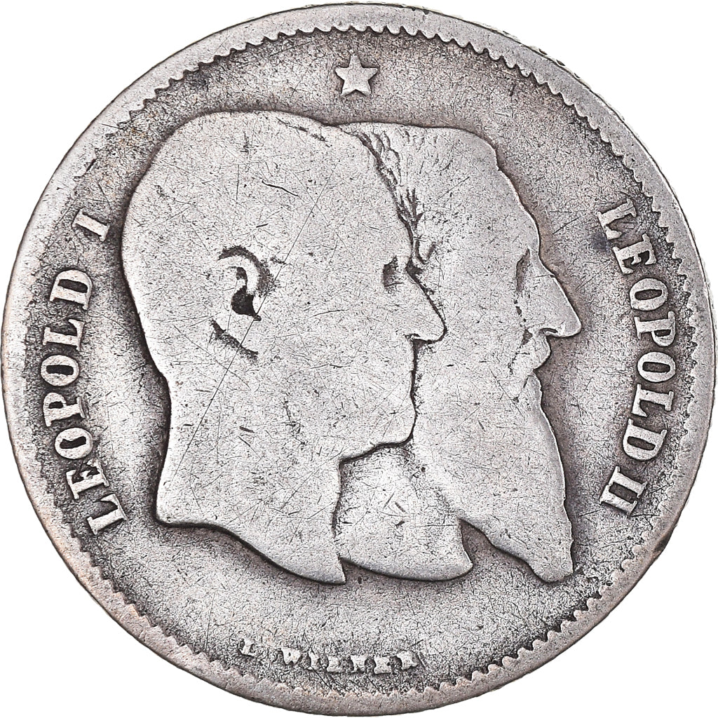 Moneta, Belgia, Leopold II, Franc, 1880, Brussels, VF(20-25), Srebro, KM:38