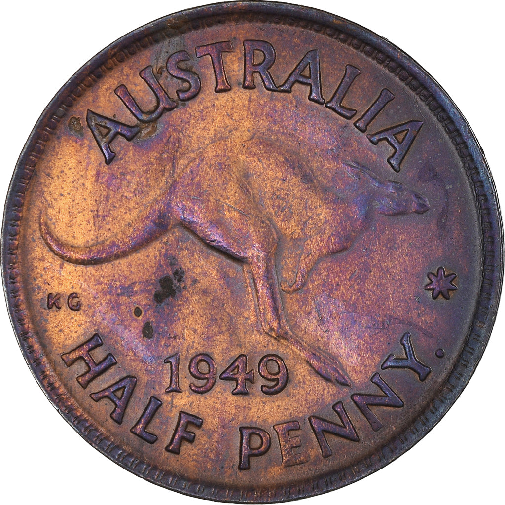 Monnaie, Australie, George VI, 1/2 Penny, 1949, Perth, SUP, Bronze, KM:42