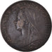 Moeda, Grã-Bretanha, Victoria, 1/2 Penny, 1895, EF(40-45), Bronze, KM:789