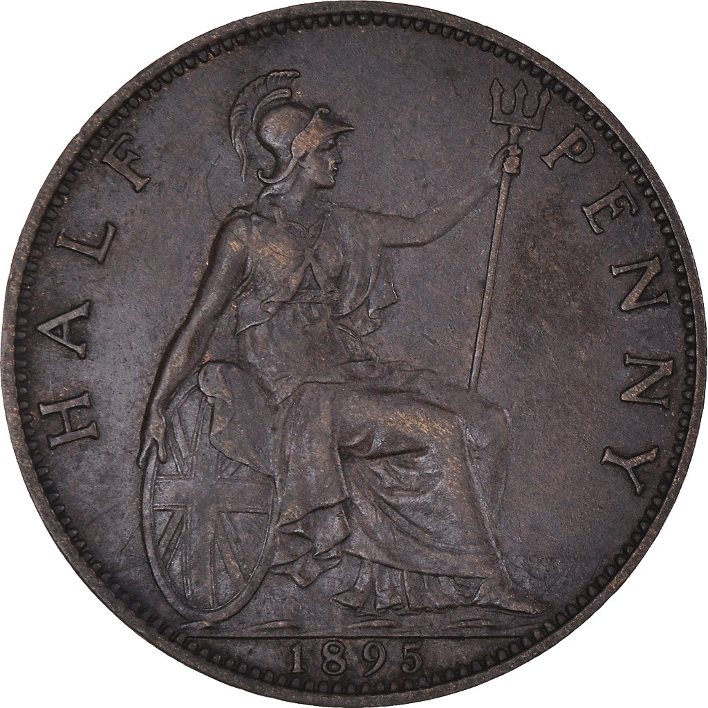 Moeda, Grã-Bretanha, Victoria, 1/2 Penny, 1895, EF(40-45), Bronze, KM:789