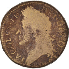 Monnaie, Irlande, James II, Shilling, 1689, Feb, TB, Laiton, KM:94