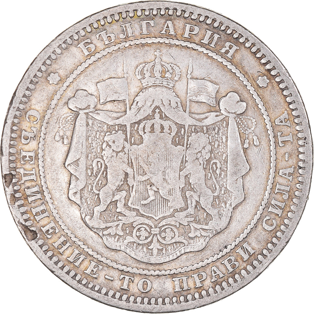 Münze, Bulgarien, Alexander  I, 2 Leva, 1882, S+, Silber, KM:5