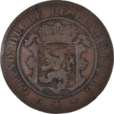 Moneta, Lussemburgo, William III, 10 Centimes, 1860, Paris, MB+, Bronzo, KM:23.2