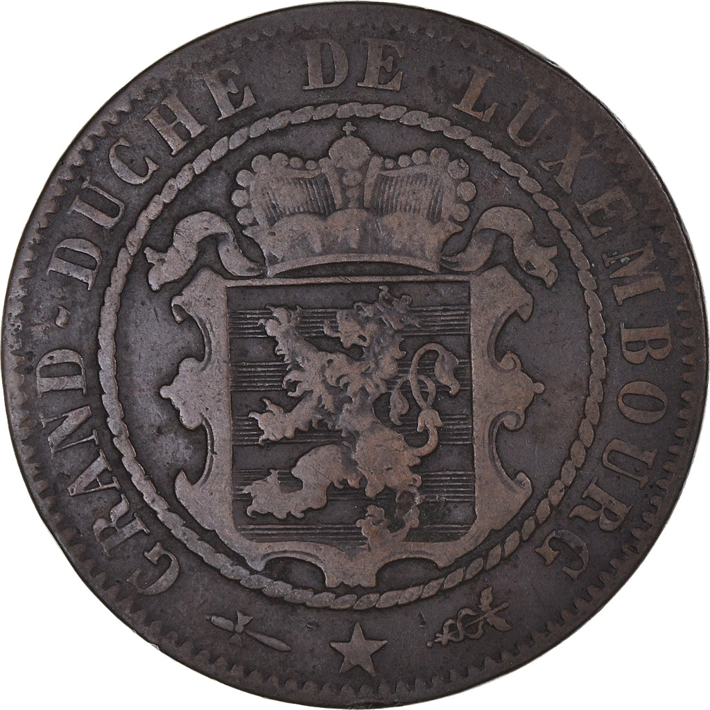 Coin, Luxembourg, William III, 10 Centimes, 1870, Utrecht, VF(30-35), Bronze