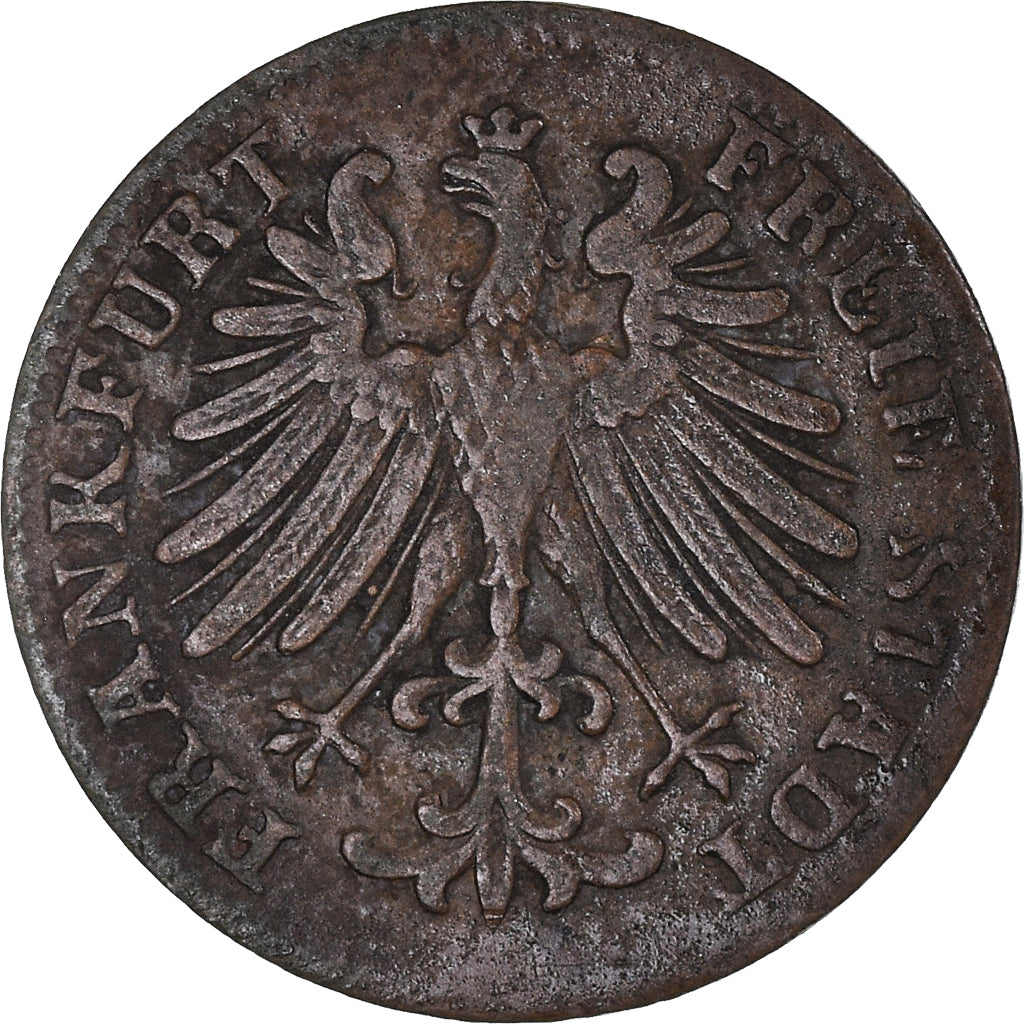 Munten, Duitse staten, FRANKFURT AM MAIN, Heller, 1855, Frankfurt, FR+, Koper