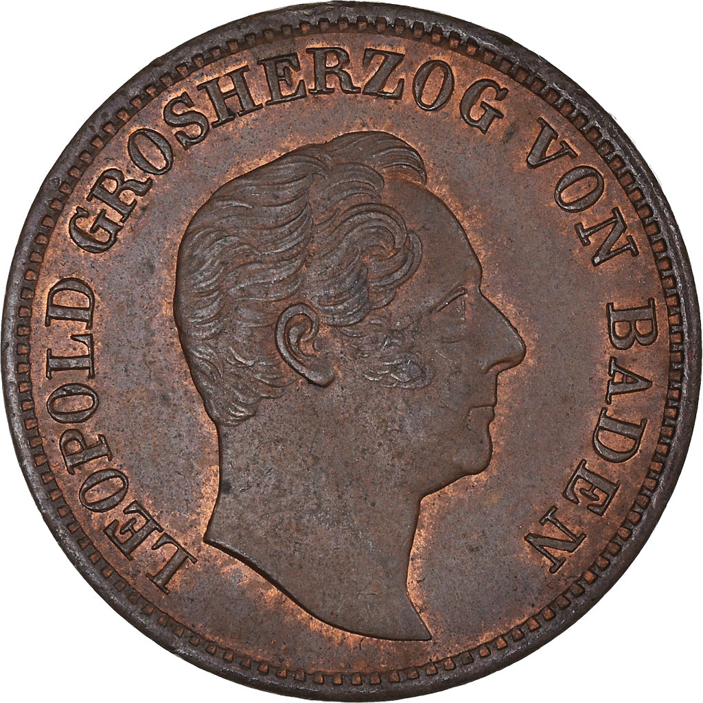 Munten, Duitse staten, BADEN, Friedrich I, Kreuzer, 1861, Karlsruhe, PR+, Koper