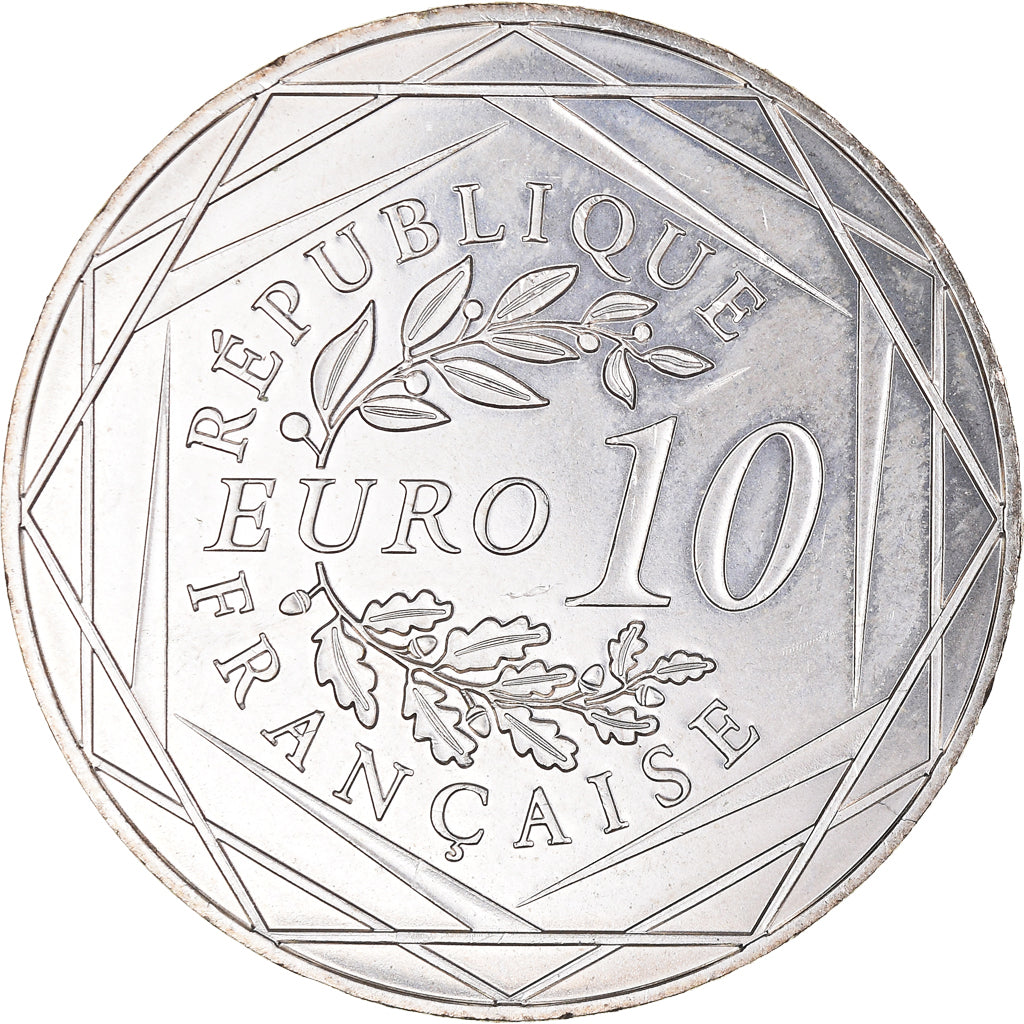 France, 10 Euro, Coq, 2016, Monnaie de Paris, MS(63), Silver, Gadoury:EU797