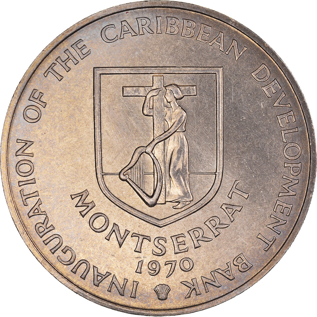 Coin, MONTSERRAT, Elizabeth II, 4 Dollars, 1970, MS(63), Copper-nickel, KM:30
