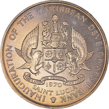 Moeda, Santa Lúcia, Elizabeth II, 4 Dollars, 1970, MS(63), Cobre-níquel, KM:11