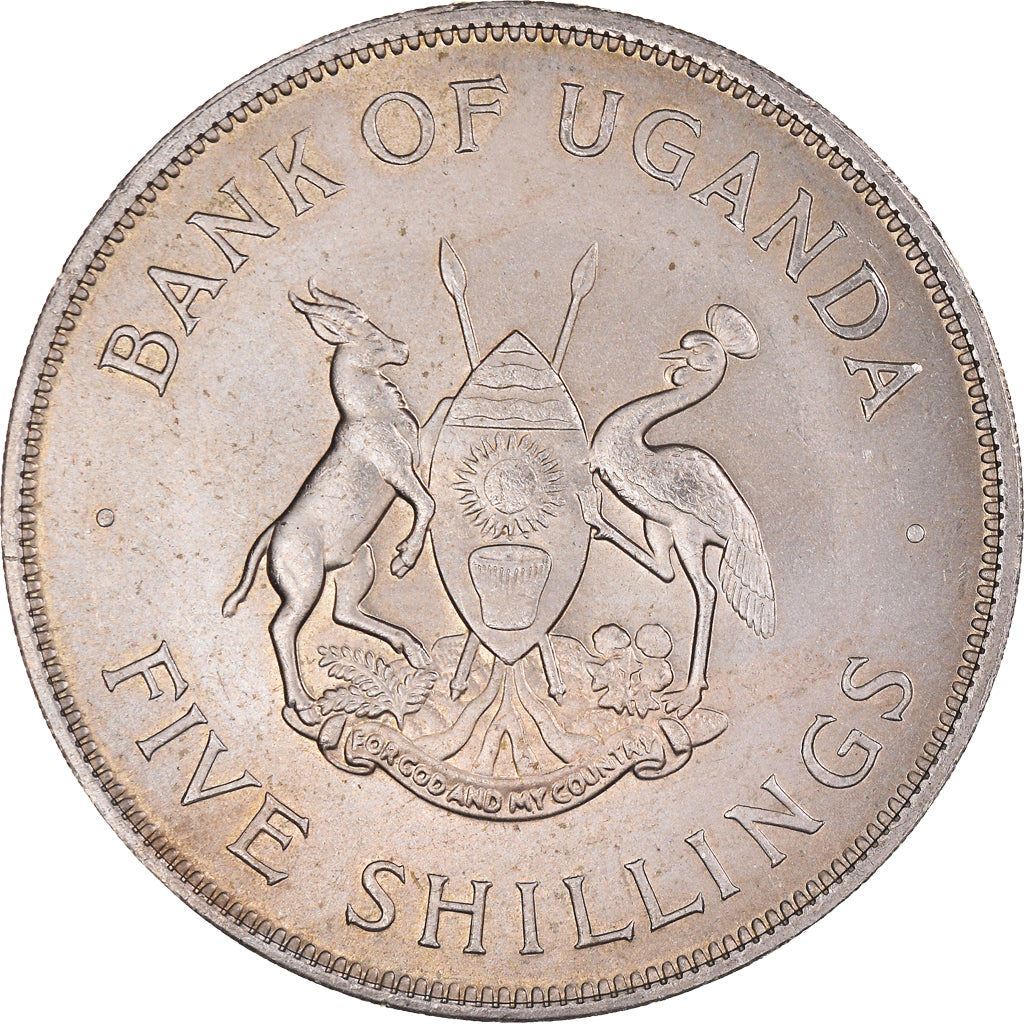 Coin, Uganda, 5 Shillings, 1968, MS(60-62), Copper-nickel, KM:7