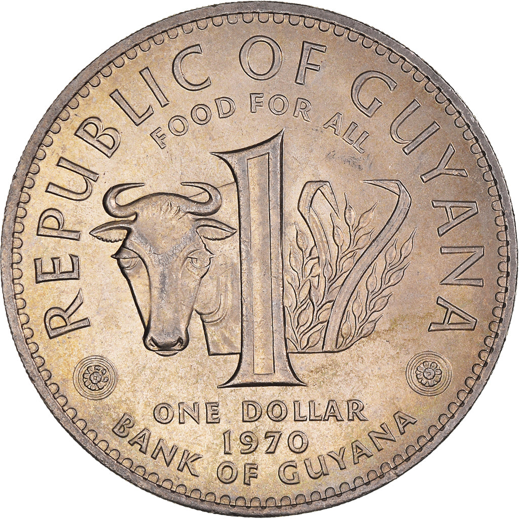 Moneta, Guyana, Dollar, 1970, Franklin Mint, SPL, Rame-nichel, KM:36