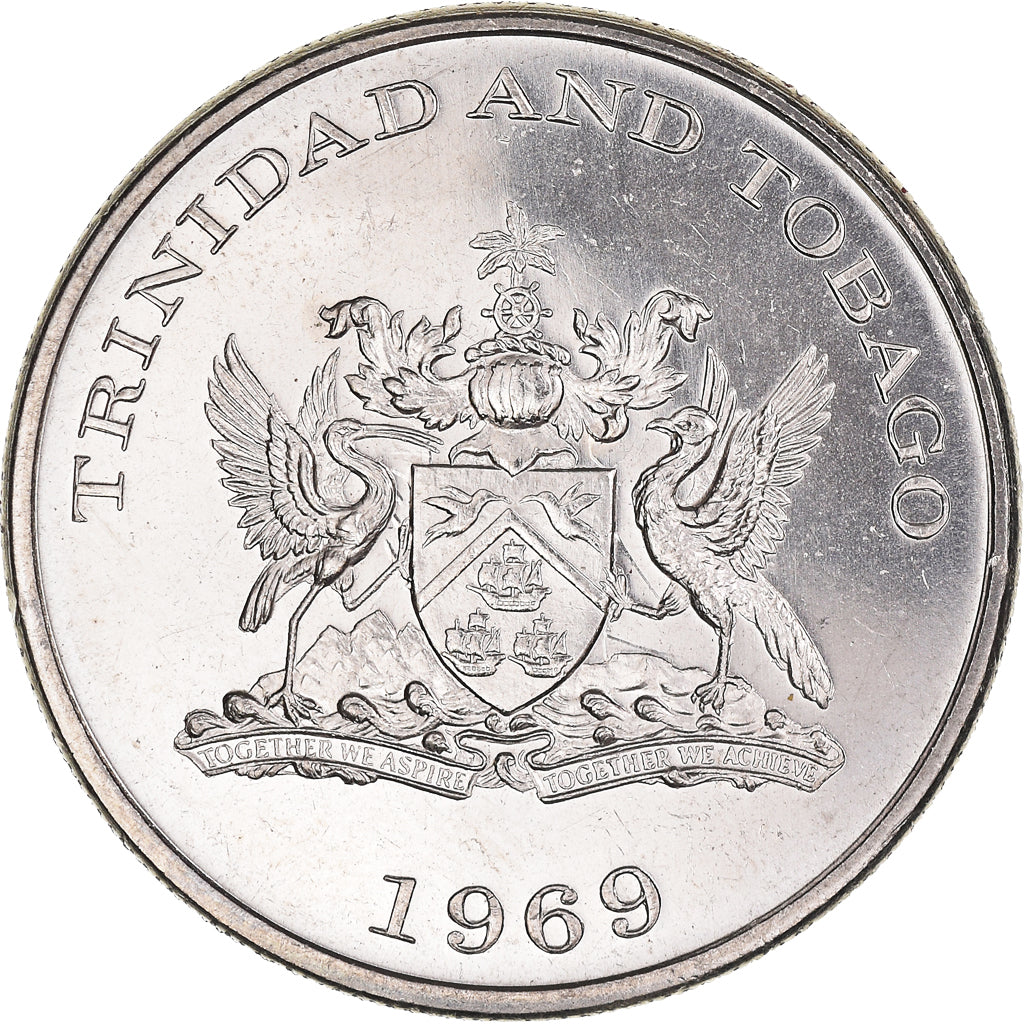 Coin, TRINIDAD & TOBAGO, Dollar, 1969, MS(60-62), Nickel, KM:6